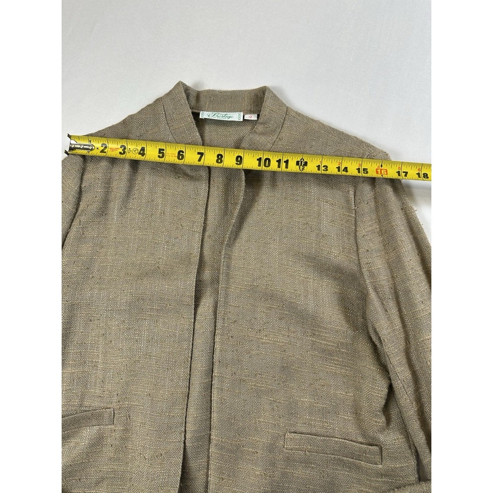 60s 70s Prestige of Boston Natural Fiber Skirt Beige Tweed Career Blazer Suit‎ - Picture 6 of 10